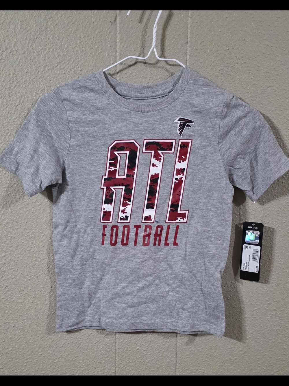 Nwt Youth NFL Gray Atlanta Falcons ATL Football T-Shirt Sz M (5-6)